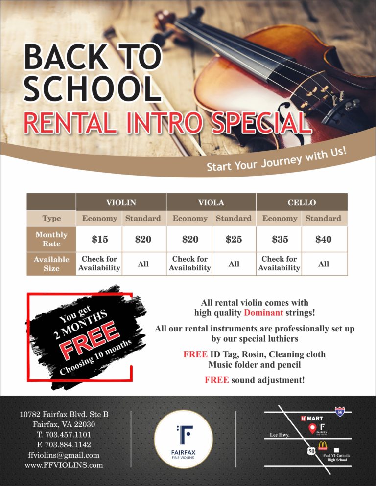 Rental Program Fairfax Fine Violins